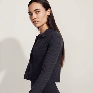 Madewell Black charcoal Ribbed stretch Crop Top women’s xs